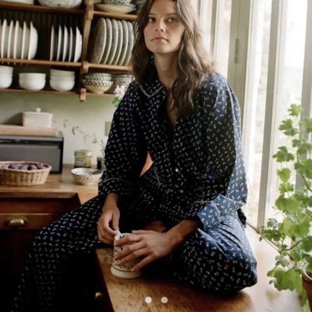 NWT Doen Paz Pajama indigo calico MEDIUM M